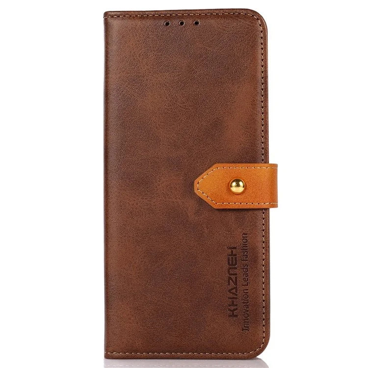 KHAZNEH For Xiaomi 14 Leather Case Gold Magnetic Buckle Wallet Cover