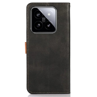 KHAZNEH For Xiaomi 14 Leather Case Gold Magnetic Buckle Wallet Cover