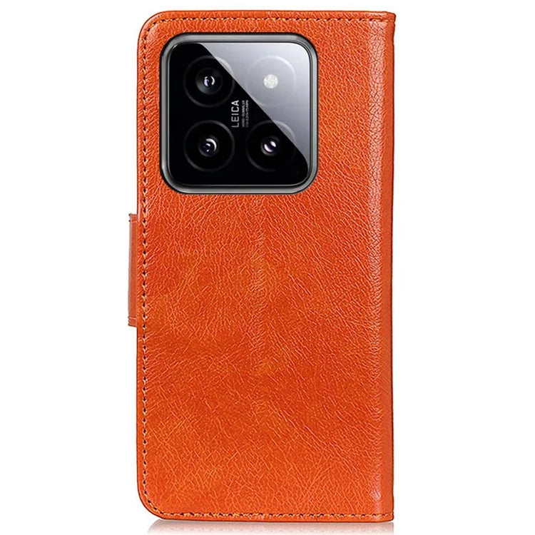 For Xiaomi 14 Pro Case Nappa Texture Wallet Split Leather Phone Cover