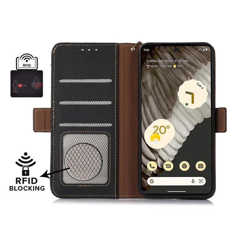 TJ For Google Pixel 8a Case RFID Blocking Phone Wallet Cover