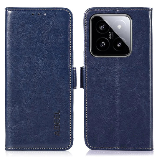 ABEEL For Xiaomi 14 Case Wallet Stand Magnetic Clasp Leather Cover