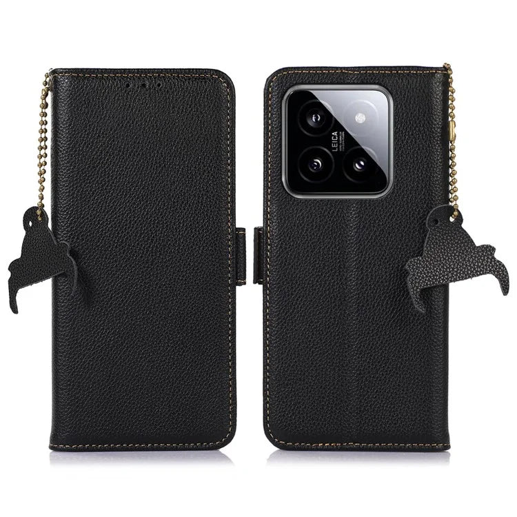 For Xiaomi 14 Pro Case RFID Blocking Litchi Texture Wallet Phone Cover