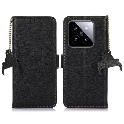 For Xiaomi 14 Pro Case RFID Blocking Litchi Texture Wallet Phone Cover