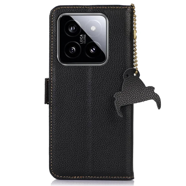 For Xiaomi 14 Pro Case RFID Blocking Litchi Texture Wallet Phone Cover