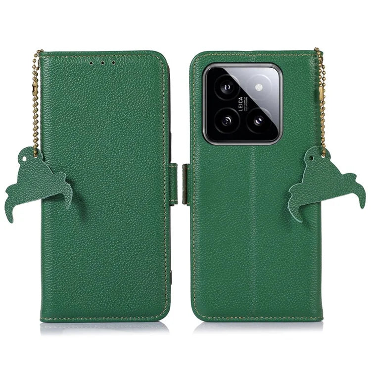 For Xiaomi 14 Pro Case RFID Blocking Litchi Texture Wallet Phone Cover