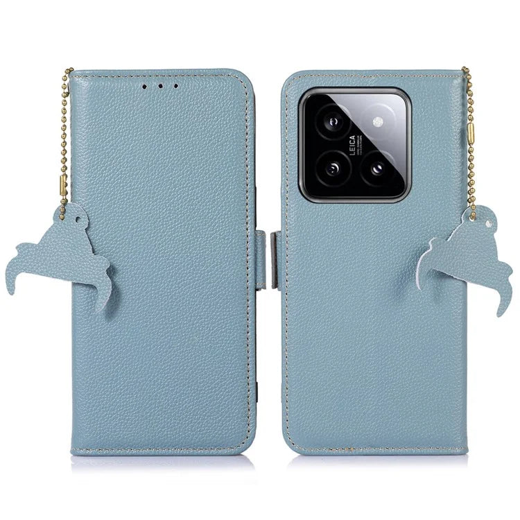 For Xiaomi 14 Pro Case RFID Blocking Litchi Texture Wallet Phone Cover
