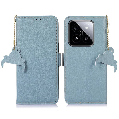 For Xiaomi 14 Pro Case RFID Blocking Litchi Texture Wallet Phone Cover