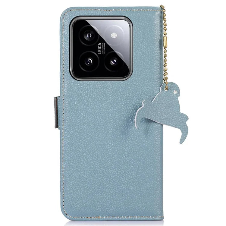 For Xiaomi 14 Pro Case RFID Blocking Litchi Texture Wallet Phone Cover