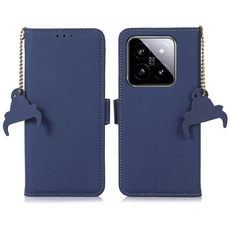 For Xiaomi 14 Pro Case RFID Blocking Litchi Texture Wallet Phone Cover