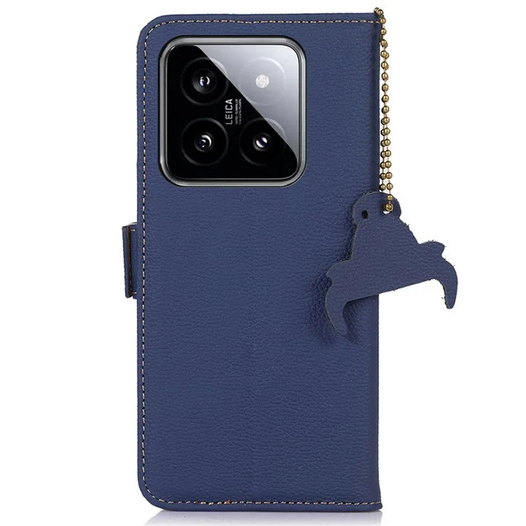 For Xiaomi 14 Pro Case RFID Blocking Litchi Texture Wallet Phone Cover