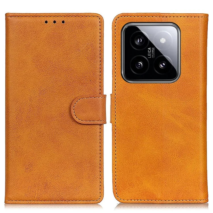 For Xiaomi 14 Pro Case Cowhide Texture PU Leather Wallet Phone Cover