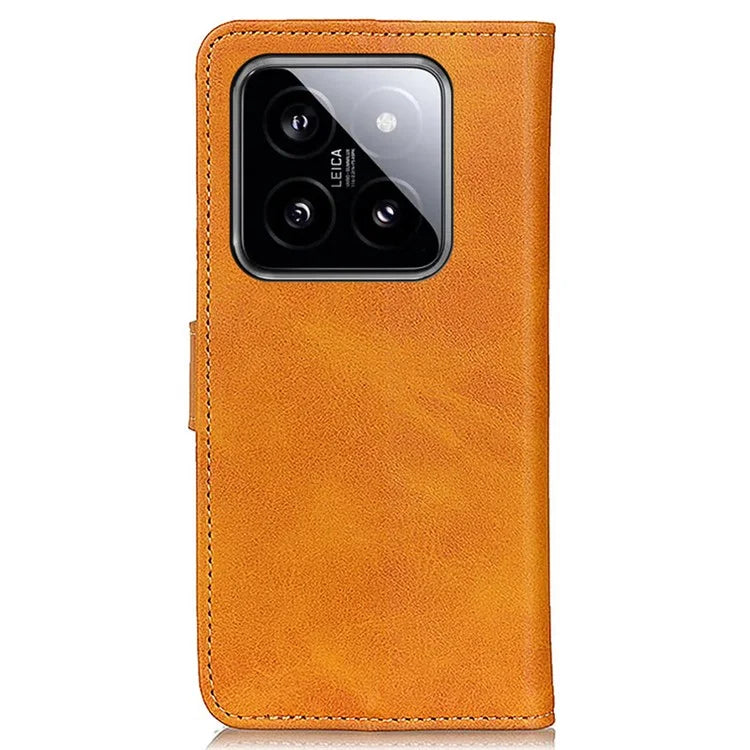 For Xiaomi 14 Pro Case Cowhide Texture PU Leather Wallet Phone Cover