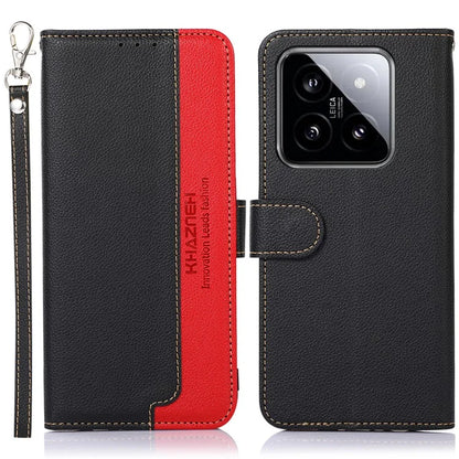 KHAZNEH For Xiaomi 14 Pro Case RFID Blocking Litchi Texture Wallet Phone Cover