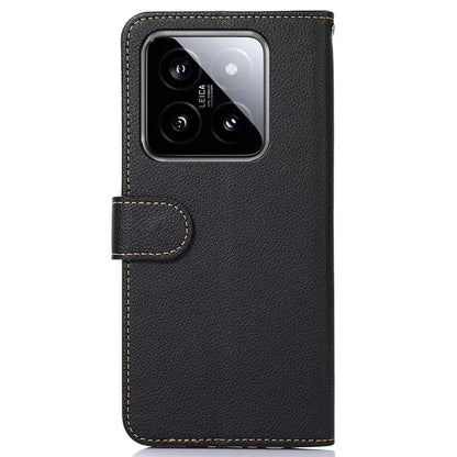 KHAZNEH For Xiaomi 14 Pro Case RFID Blocking Litchi Texture Wallet Phone Cover