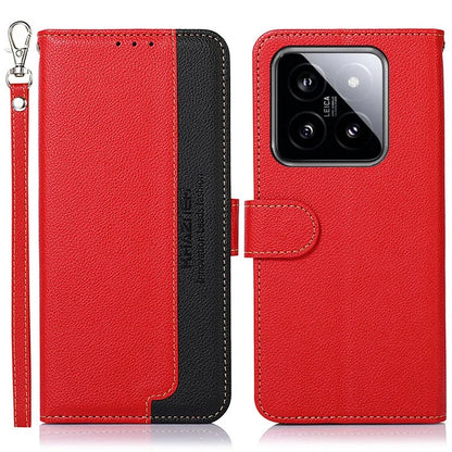 KHAZNEH For Xiaomi 14 Pro Case RFID Blocking Litchi Texture Wallet Phone Cover