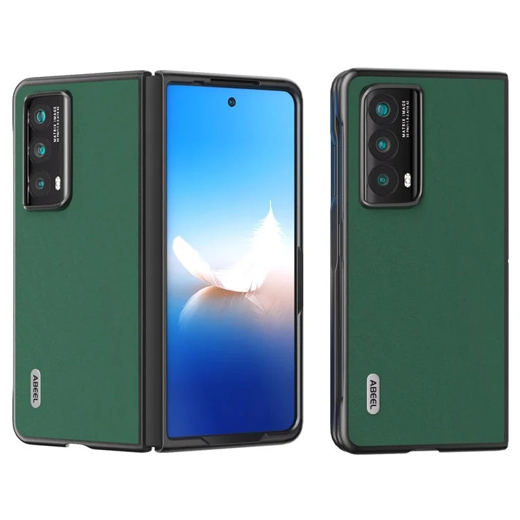 ABEEL For Honor Magic Vs2 5G Case Genuine Cow Leather+PC Anti-Fall Phone Cover