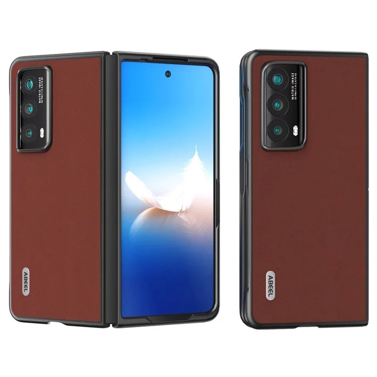 ABEEL For Honor Magic Vs2 5G Case Genuine Cow Leather+PC Anti-Fall Phone Cover