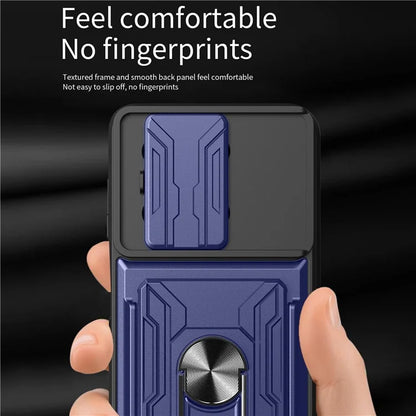 For Xiaomi Redmi K60 Ultra / 13T / 13T Pro Case PC+TPU Slide Lens Guard Phone Cover with Kickstand
