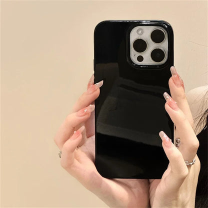 For iPhone 15 Pro Max Glossy Phone Case Soft TPU Protective Cover