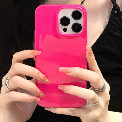 For iPhone 15 Pro Max Glossy Phone Case Soft TPU Protective Cover