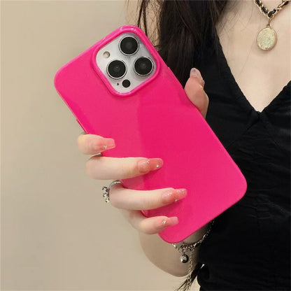 For iPhone 15 Pro Max Glossy Phone Case Soft TPU Protective Cover