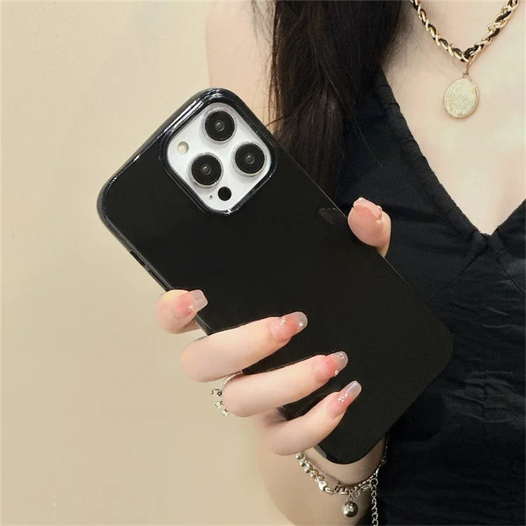 For iPhone 15 Pro Phone Case Glossy Surface Flexible TPU Cover