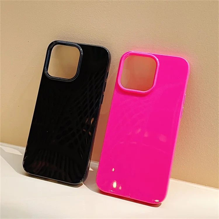 For iPhone 15 Pro Phone Case Glossy Surface Flexible TPU Cover