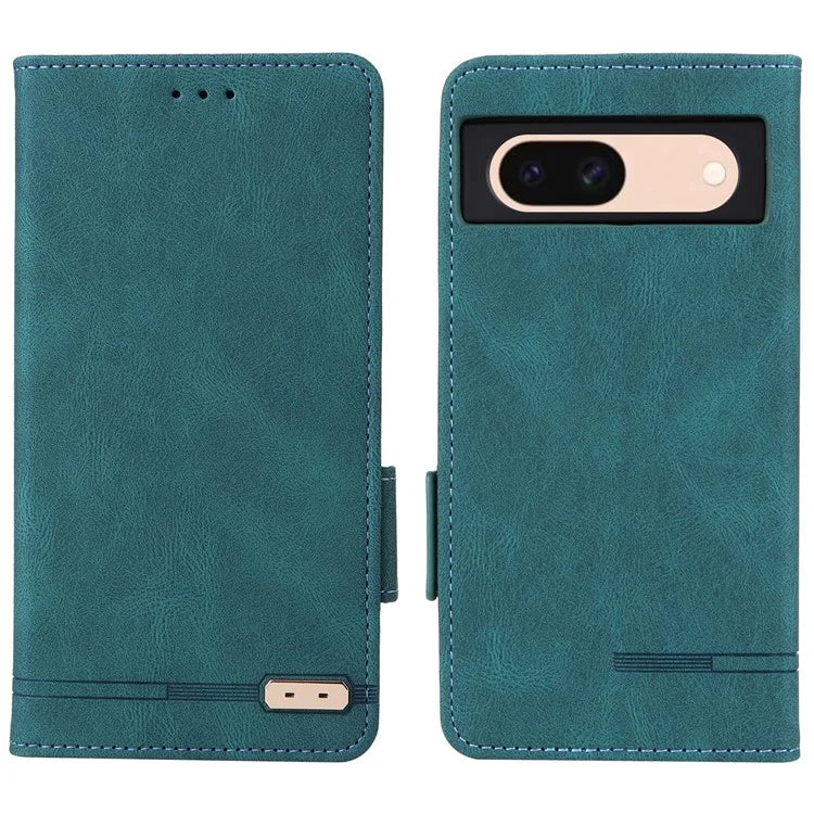 For Google Pixel 8a Case Hardware Decor PU Leather Stand Phone Cover