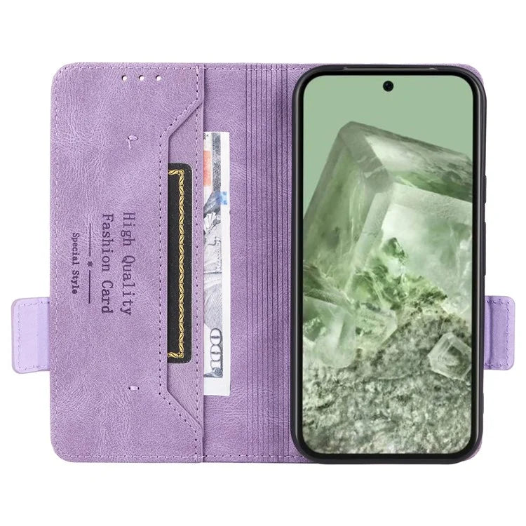 For Google Pixel 8a Case Hardware Decor PU Leather Stand Phone Cover