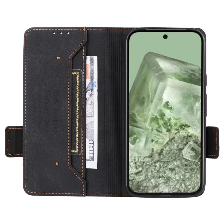 For Google Pixel 8a Case Hardware Decor PU Leather Stand Phone Cover