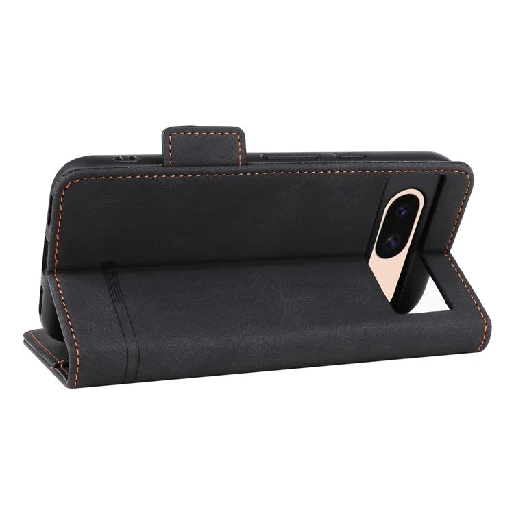 For Google Pixel 8a Case Hardware Decor PU Leather Stand Phone Cover