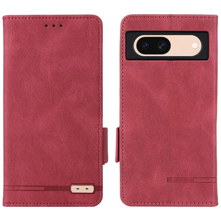 For Google Pixel 8a Case Hardware Decor PU Leather Stand Phone Cover
