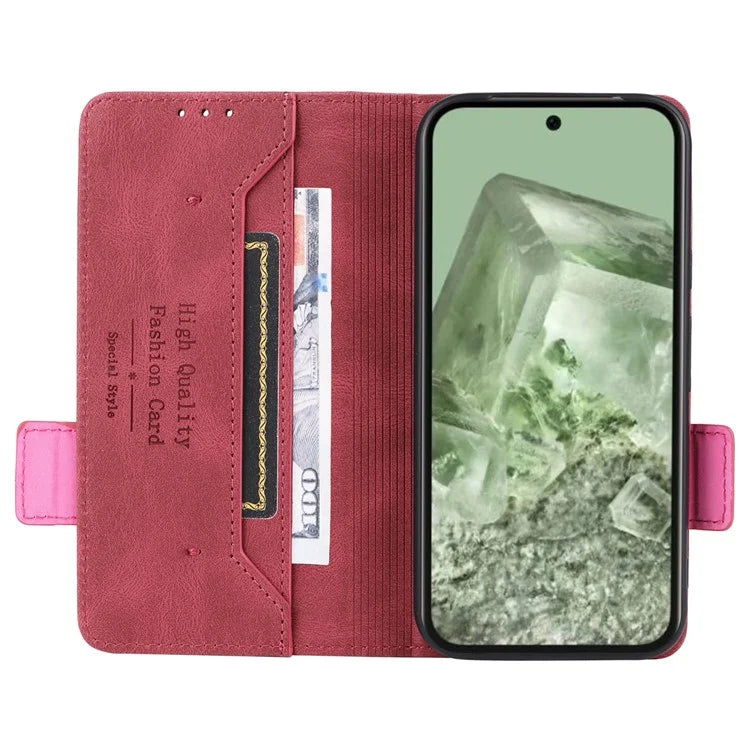 For Google Pixel 8a Case Hardware Decor PU Leather Stand Phone Cover