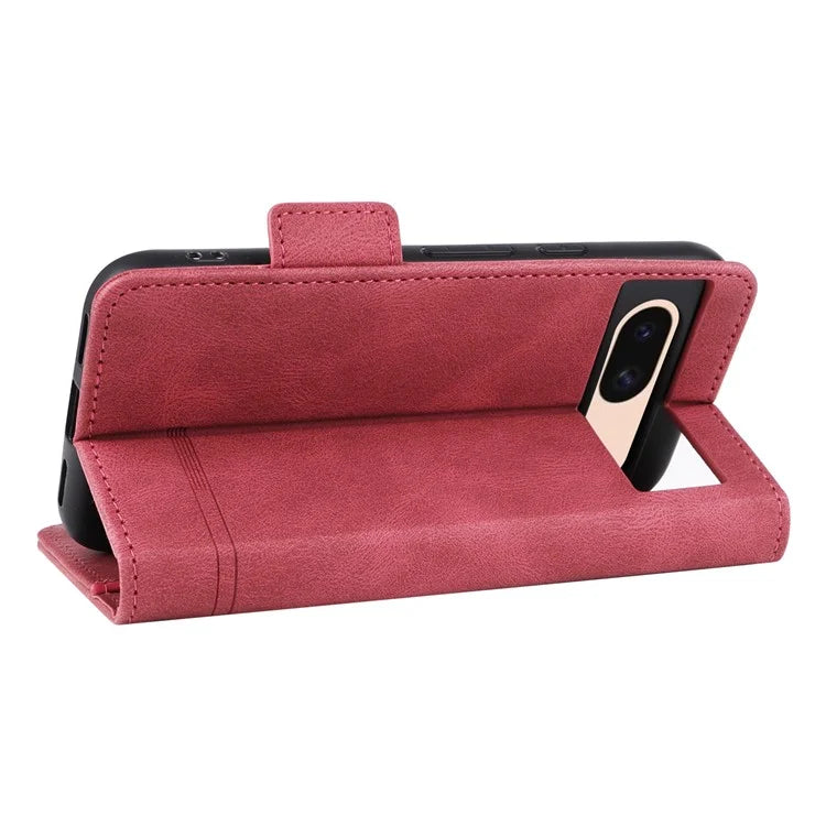 For Google Pixel 8a Case Hardware Decor PU Leather Stand Phone Cover