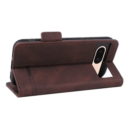 For Google Pixel 8a Case Hardware Decor PU Leather Stand Phone Cover