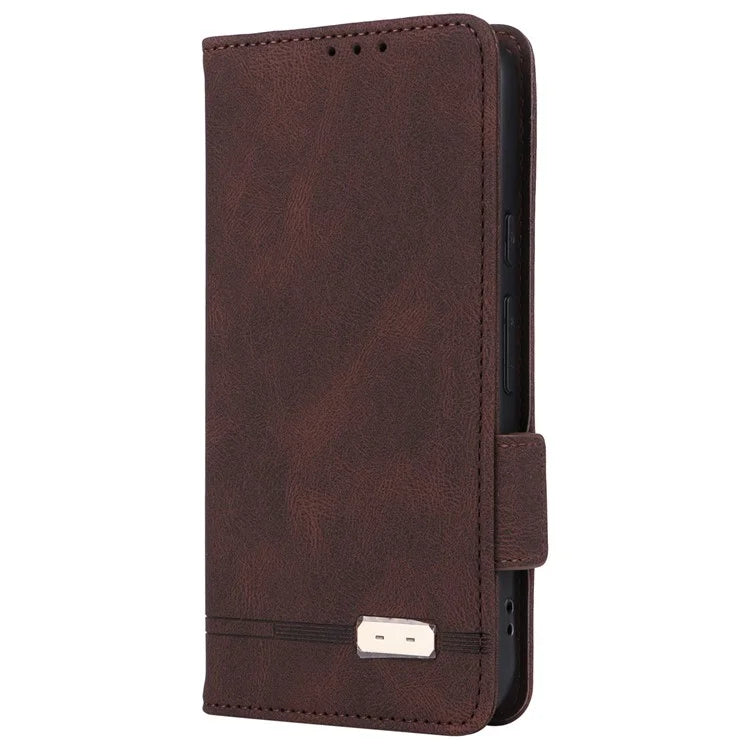 For Google Pixel 8a Case Hardware Decor PU Leather Stand Phone Cover