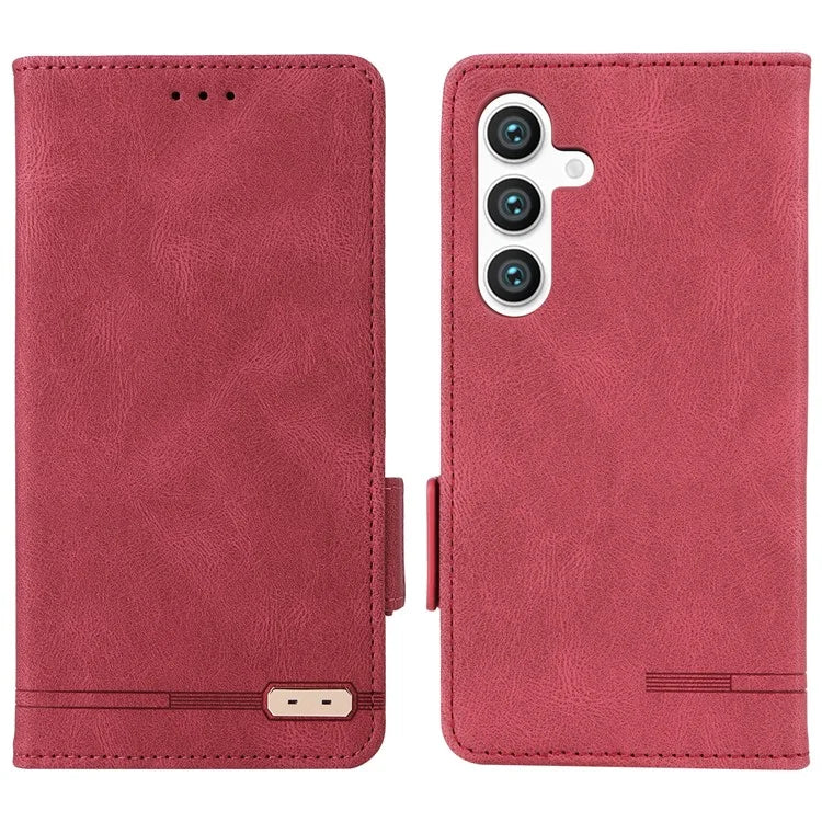 For Samsung Galaxy S24+ Case Wallet Hardware Decor Leather Smart Phone Cover