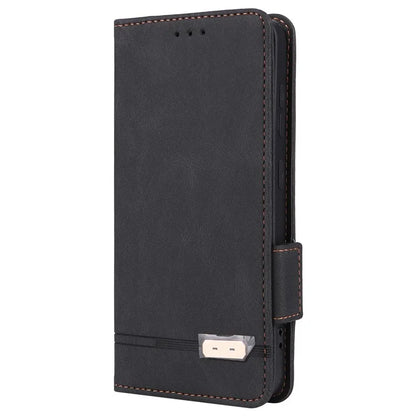 For Samsung Galaxy S24 Case PU Leather Wallet Stand Hardware Decor Phone Protector