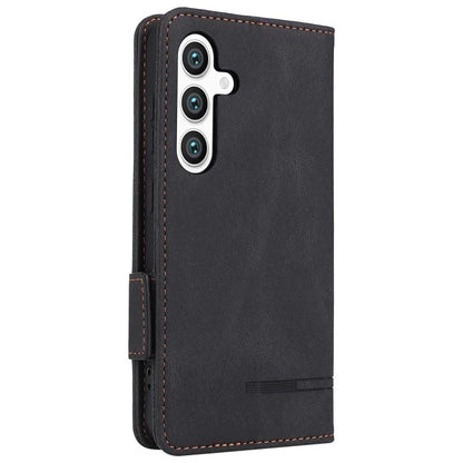 For Samsung Galaxy S24 Case PU Leather Wallet Stand Hardware Decor Phone Protector