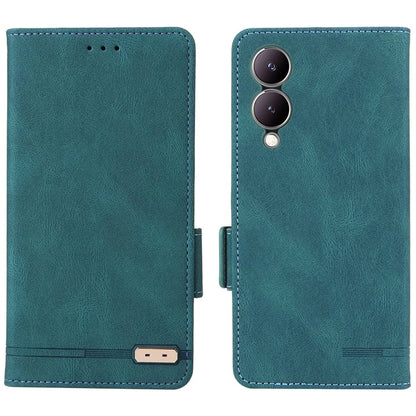 For vivo Y17s 4G Case PU Leather Wallet Hardware Decor Scratch-resistant Phone Shell