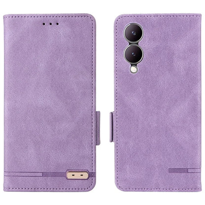 For vivo Y17s 4G Case PU Leather Wallet Hardware Decor Scratch-resistant Phone Shell