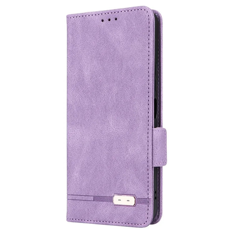 For vivo Y17s 4G Case PU Leather Wallet Hardware Decor Scratch-resistant Phone Shell