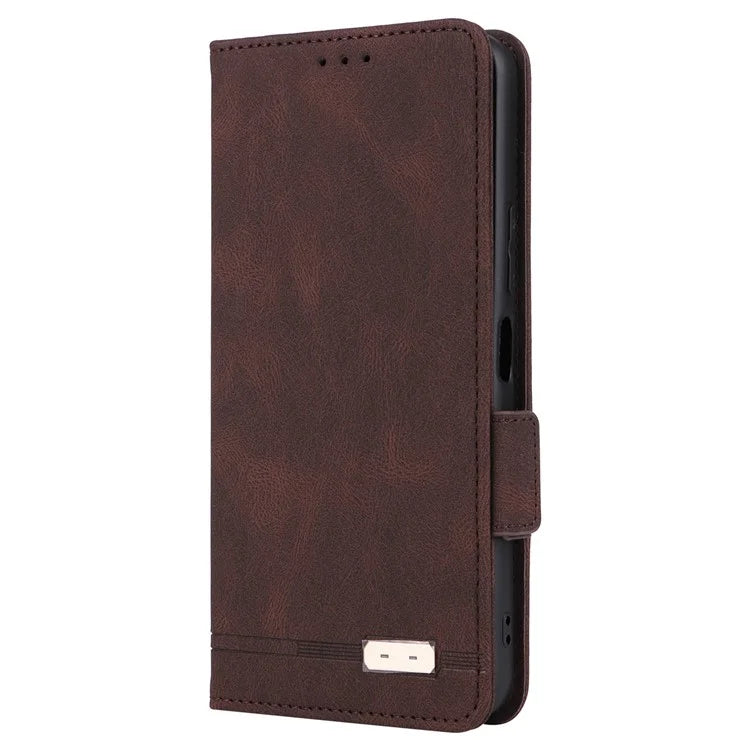For vivo Y17s 4G Case PU Leather Wallet Hardware Decor Scratch-resistant Phone Shell