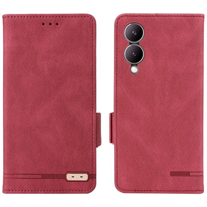 For vivo Y17s 4G Case PU Leather Wallet Hardware Decor Scratch-resistant Phone Shell