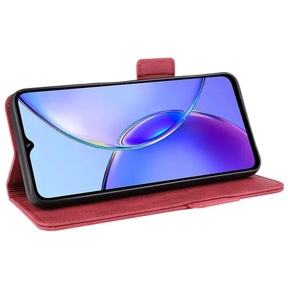 For vivo Y17s 4G Case PU Leather Wallet Hardware Decor Scratch-resistant Phone Shell