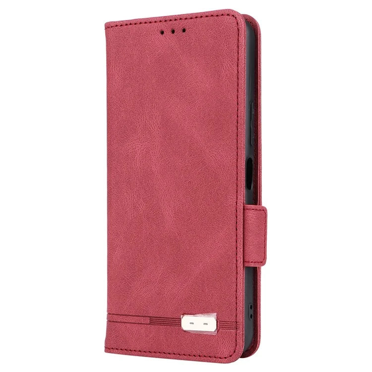 For vivo Y17s 4G Case PU Leather Wallet Hardware Decor Scratch-resistant Phone Shell