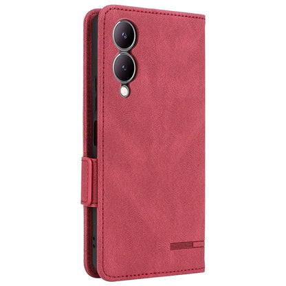 For vivo Y17s 4G Case PU Leather Wallet Hardware Decor Scratch-resistant Phone Shell
