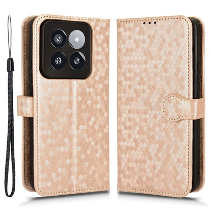 For Xiaomi 14 Pro Case Scratch-resistant PU Leather Stand Phone Shell with Strap