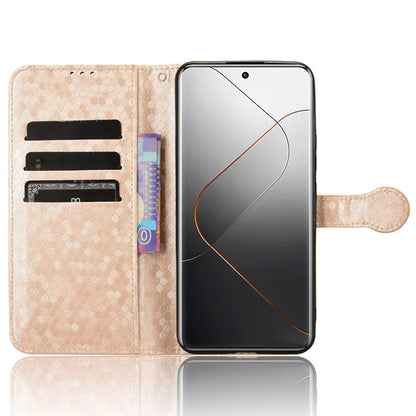For Xiaomi 14 Pro Case Scratch-resistant PU Leather Stand Phone Shell with Strap