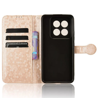 For Xiaomi 14 Pro Case Scratch-resistant PU Leather Stand Phone Shell with Strap